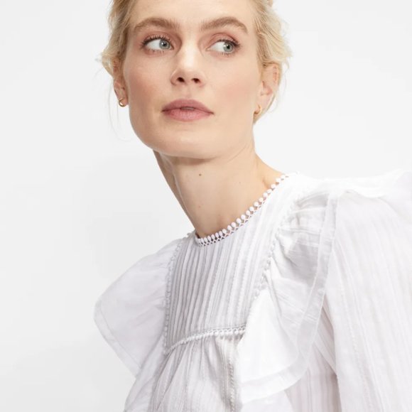 COPY - Ted Baker Silais Double Frill Blouse White - Picture 2 of 13